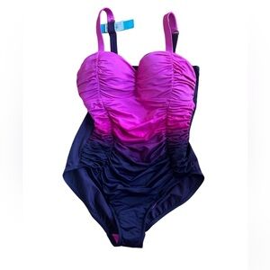 Shape + Style by Aqua Green one piece Bathing suit. Size 12